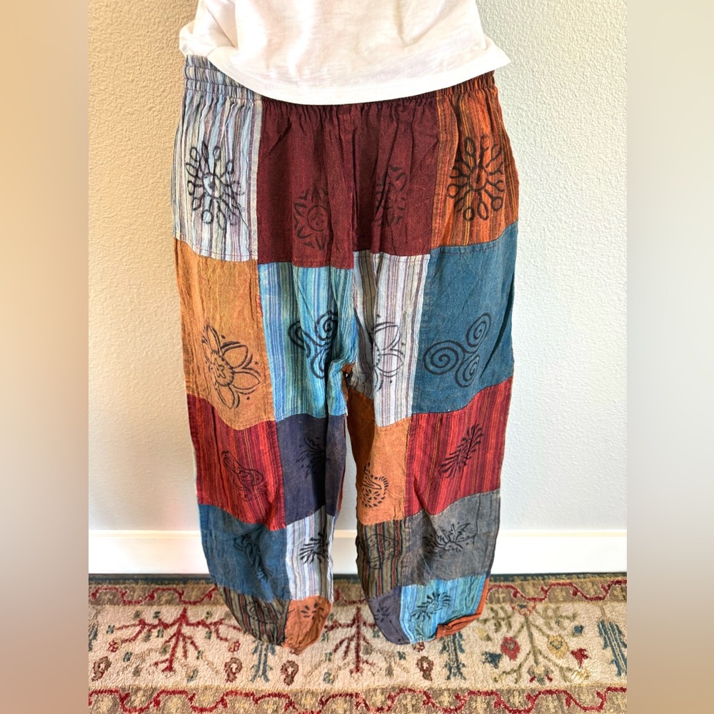 IndieGlam Cotton Patchwork Boho Pants - Picture 2 of 6